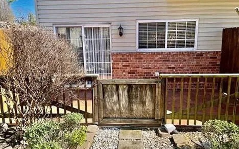 Private patio and back entry gate