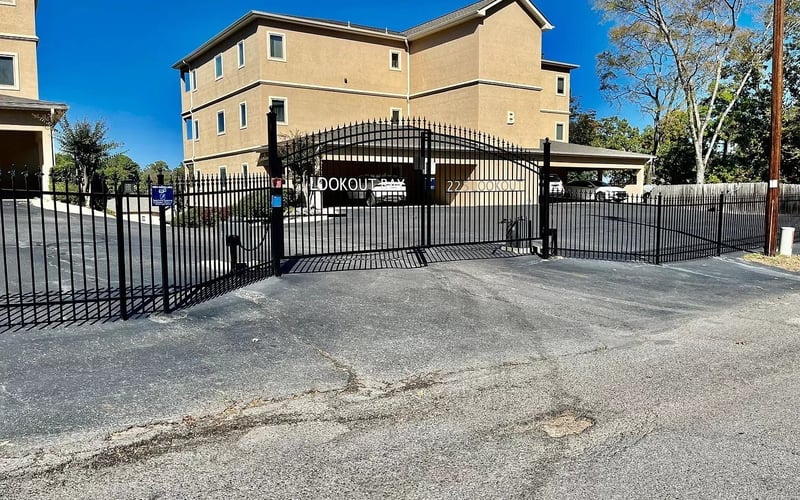Gated entrance to Lookout Bay community