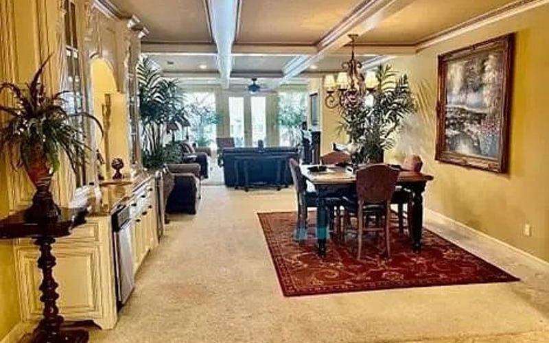 Open plan dining and living room