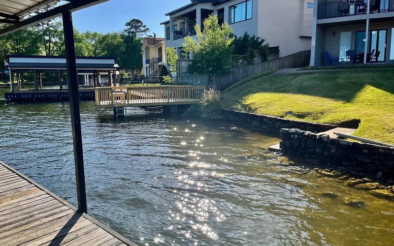 View from boat slip looking back at property