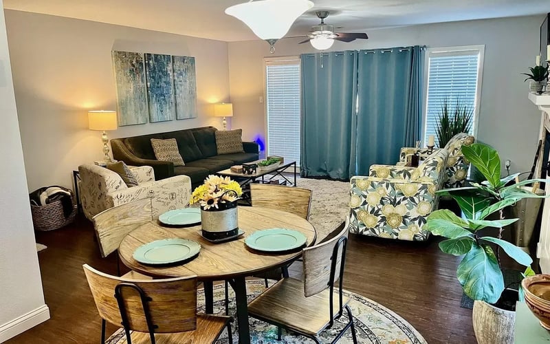 Dining and living room