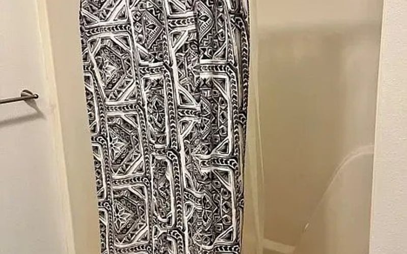 Shower and tub with curtain
