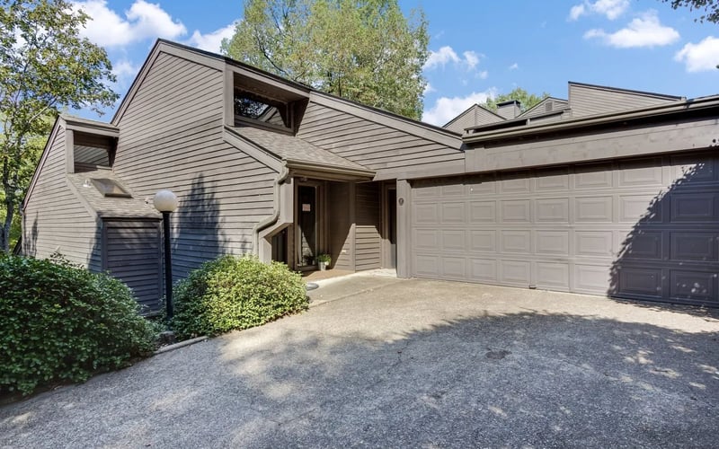 Building exterior with garage