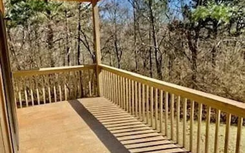 Deck with wooded view