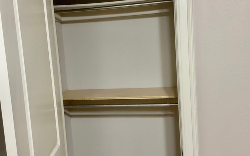 Walk-in closet with double hanging rods