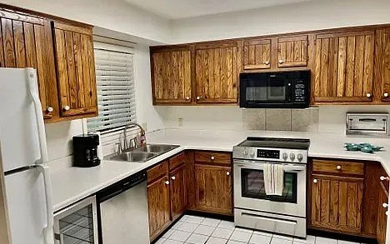 Kitchen with stainless range
