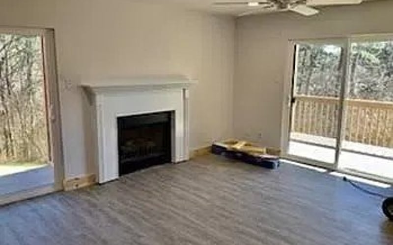 Living room with fireplace