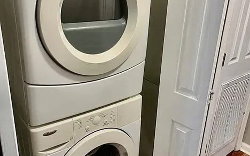 Stacked washer and dryer