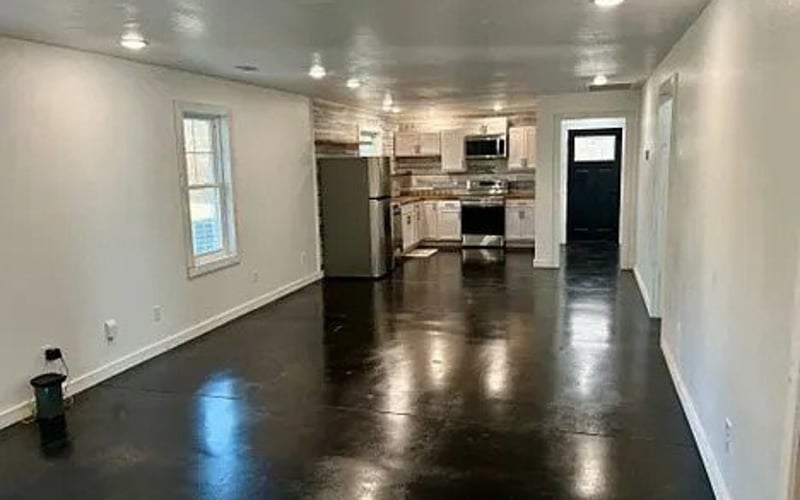 Open living area looking toward kitchen